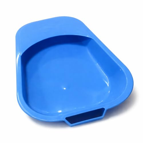 Portable Bed Pan with Handle for Men & Women, Spill-Resistant Commode Toilet Pan for Elderly, Disabled & Bedridden (32 x 24 x 8.5 cm)