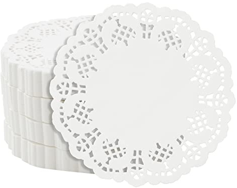 Juvale Paper Doilies - 4-Inch White, 1000 Pack - Round Placemats & Disposable Paper Placemats with Lace Design for Desserts, Cakes & Table Decor