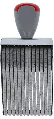 ExcelMark 13 Digit Roller Rubber Stamp - Alphabet Number Symbol