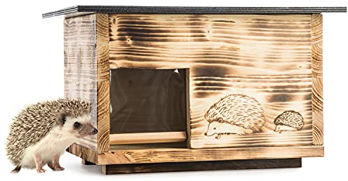 Woid Herz Igelhaus Neu Gebrannt (IG3) Igelhäuser Igelfutterhaus Igelhütte - Igelhaus mit Rattenklappe - mit Boden und Abnehmbarer Dachöffnung zur leichteren Reinigung