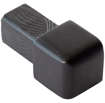 Dalsys Endstück Quadratprofil 8mm Schwarz Aluminium | Endkappe, Alu eloxiert, für Fliesenschiene Eckprofil, sauberer Abschluss an Fliesenkanten