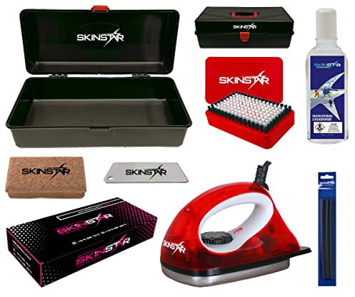 SkinStar Skiwax Set Skiwachs Starter Set inkl. Wachskoffer 8- teilig