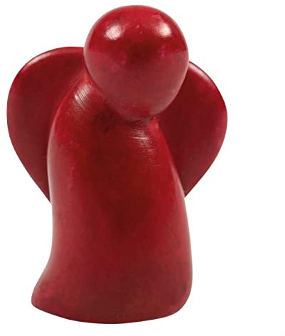 Uljö Taschenengel Speckstein - begleitend - rot
