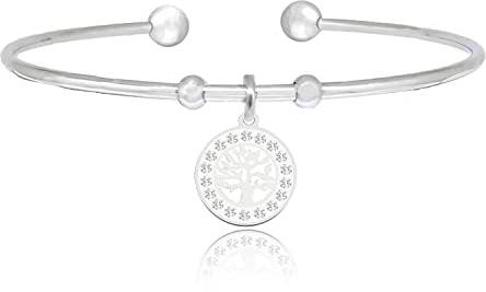 SAGA GIOIELLI® Damarmband livets träd, stjärna, måne kristaller, lyckoamulett, Misura adattabile, Rostfritt stål