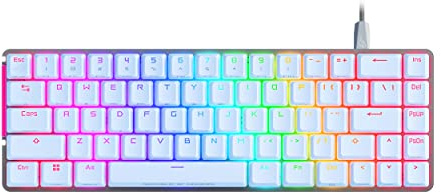 ASUS ROG Falchion Ace White - Clavier Gaming mécanique AZERTY Filaire 65%, Surface latérale Tactile, Dual USB-C, Protection en Polycarbonate, switches Cherry MX et 400 Heures d’autonomie, Aura Sync