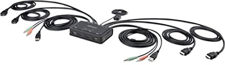 StarTech KVM HDMI 2 Porte Doppio Monitor, 4K 60Hz, Alimentazione USB