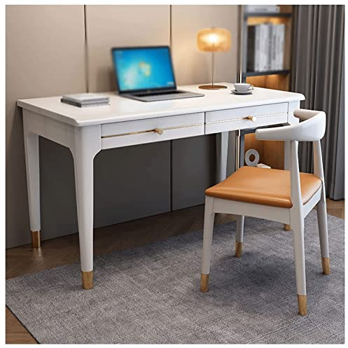ZUMAHA Kinderschreibtisch Set aus Schreibtisch und Stuhl aus Massivholz, nordischer Computertisch mit großer Schublade, Stuhl mit ergonomischer Rückenlehne, Schreibtisch für Studenten Humanisiert