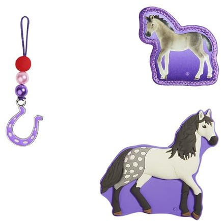 Step by Step Magic MAGS Schleich Horse Club, Andalusier, lila, 3-TLG, 2 Magnet-Applikationen & 1 Anhänger
