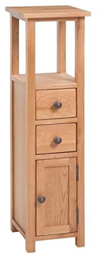 MNISDFL Armadietti per soggiorno, credenza mobile ad angolo, 26 x 26 x 94 cm, legno massello di rovere