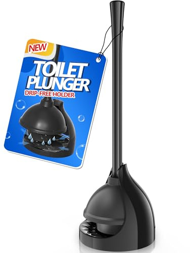 LOVLOY WC-Saugglocke mit Halter, Kolben mit einzigartigem Halter für 14,5 cm WC-Abfluss, Kolben für Badezimmer mit Halter, WC-Saugglocke strapazierfähig (1, Schwarz)