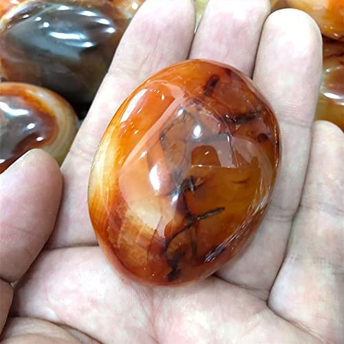 BIANMTSW 1 Pezzo di Cristallo Naturale Rosso Agata corniola Tumbler Stone 60G-200G Adatto for la Decorazione di mobili Collezioni di casa (Color : 1pc 155g-175g)