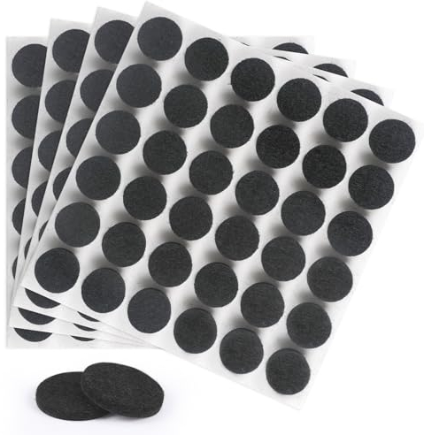 moinkerin 144 Pezzi Feltrini Autoadesivi per Sedie Rotondi 15mm Feltrini per Mobili Pesanti 5mm Thick filtrini sotto la sedia Pavimenti in Legno Antigraffio e Riduzione del Rumore Nero
