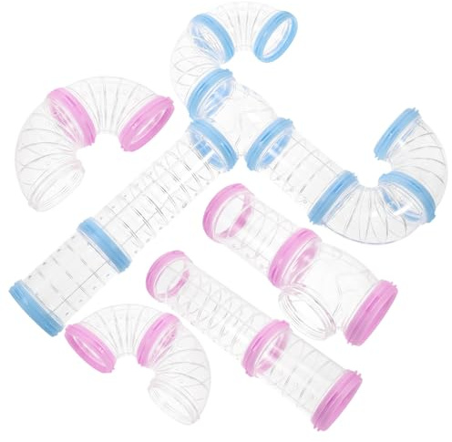 Tunnel pour Hamster Connectable en Plastique, 2 Ensembles | Cochons D’inde et Hamsters, Aire de Jeu Sûre, Accessoires DIY pour Cage, Montage Simple