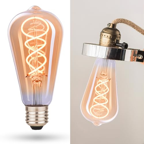 CROWN LED E27 LED Vintage-Glühlampe - Warmweiße - Energieeffizient E-Klasse - Entspricht 38W Glühlampe - Langlebig - Ideal für Zuhause, Hotels, Restaurants, Stoßfest - Retro Design - 14,2 x 6,4 cm