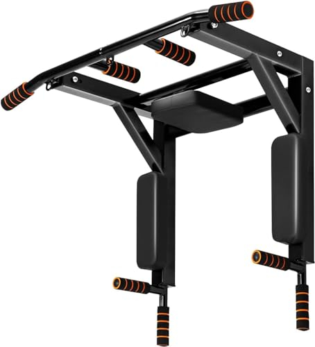 Trintion 4 in 1 Klimmzugstange zur Wandmontage Klimmzugstangen Heimturnhalle Pull Up Bar Multifunktionen Klimmzug Wandmontage Multigriff Edelstahl Trainings Halterung Belastbarkeit bis 200 kg