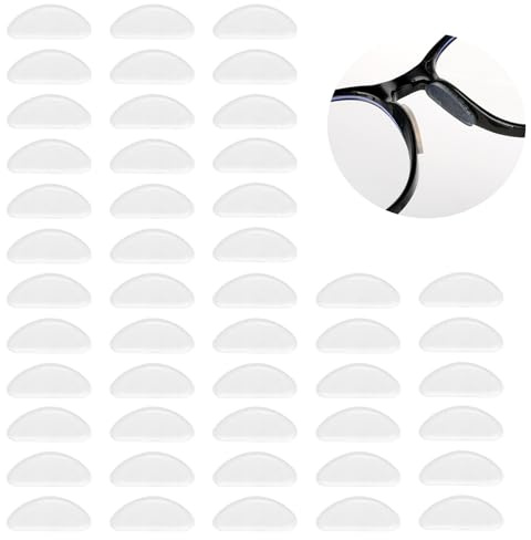 Lot de 24 paires de plaquettes de nez en silicone - Coussinets de nez antidérapants et souples - Coussinets de nez antidérapants et confortables avec dos collant - Pour lunettes de soleil à cadre