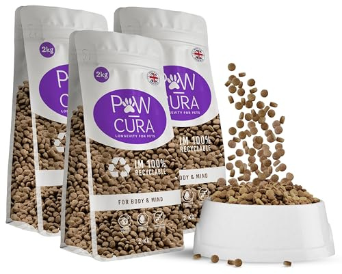 Premium Dry Dog Food for Small Breeds - High Protein Insect-Based Formula, Hypoallergenic Dog Food - Gentle on Sensitive Stomachs - Sustainable Nutrition by Pawcura (6kg) 3 x 2kg Bag