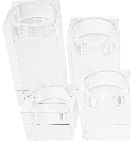 Cabilock 4stücke Kristallkerzenhalter Für Tischdeko Teelichthalter Mit Kristalldesign Kleiner Kerzenständer Für Home Hochzeit Festival