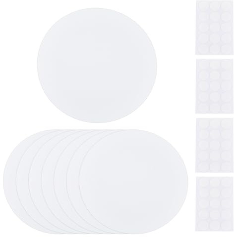 SUPERFINDINGS 8 Stück Runde Wandloch Abdeckplatten Mit 60 Stück Kunststoffaufklebern 30cm Platte Staubdichte Abdeckplatte Deckenabdeckung Zum Abdecken von Gipskartonlöchern In Wänden Kratzer