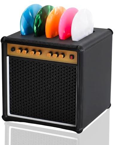 JYCSTE Guitar Picks Holder Box, Amp Speaker Pick Holder mit 5 Celluloid Guitar Picks, Guitar Pick Storage Box Set für Gitarre, Bass, Ukulele Spieler