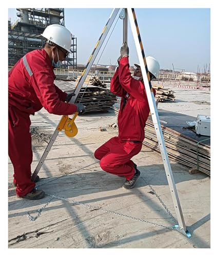 Rescue Tripod Lifting Rescue Equipment Fire Rescue Tripod Heavy Duty Fire Fighting Tripod，Rescue Tripod with Winch for Fire Fighting and Emergency Rescue in Confined Spaces (2600lbs Winch +