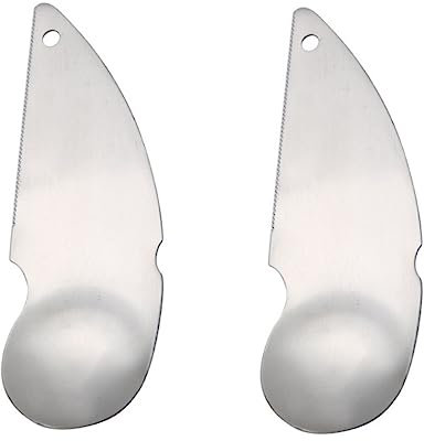 GLEAVI 2pezzi Cucchiai per Kiwi in Acciaio Resistente da Strumenti Manuali per Scavare e Sbucciare Kiwi Cucchiaio da Frutta Ergonomico e Facile da Usare per Amanti della Frutta
