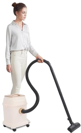 HUOMMGS Piccolo aspirapolvere da 1000 W, senza sacchetto con potenza di aspirazione 17 KPa, aspirapolvere portatile con 4 ruote universali, contenitore per polvere da 18 l, aspirapolvere per case