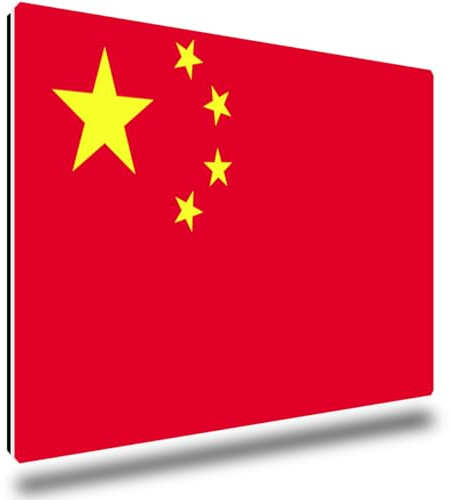 TRIOSK Kühlschrankmagnete Länderflaggen Magnet Flagge China Länder Reise Souvenir Geschenk für Reiselustige Frauen Männer Weltenbummler Kühlschrank stark eckig groß 85x55 mm
