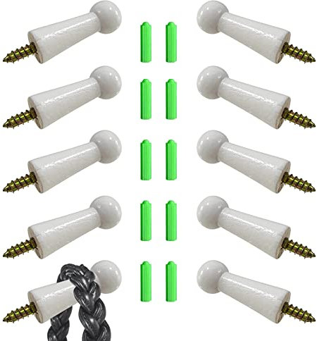 Svaitend Mike Home 10 Stück Massivholz Haken Kleiderhaken Handtuchhaken Shaker Pegs für Badezimmer Wohnzimmer Garten (weiße Farbe)