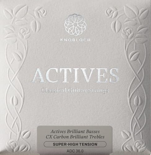 KNOBLOCH ACTIVES Cuerdas Guitarra Española, Claridad y Proyección | CX Carbon, Bajos Brillantes con Agudos Brillantes, Claridad, Definición y Proyección, Set Completo de 6 Cuerdas