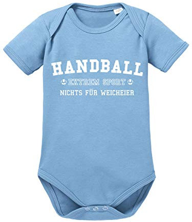 clothinx Baby Body Bio Handball Extrem Sport Nichts Für Weicheier Himmelblau Gr. 62