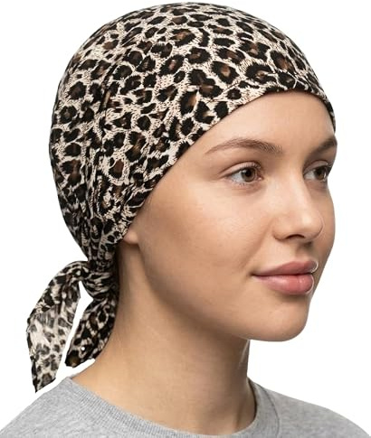 Cool4 Sommer Kopftuch Strand Bandana Meer Beanie Sonne Sonnenschutz Mütze Chemo Cap A04 (Beige-Braun im Leopard Muster)