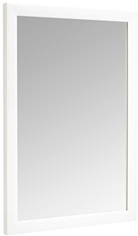 Amazon Basics Rechteckiger Wandspiegel, 50,8 x 71,1 cm, Standard-Rand, Weiß
