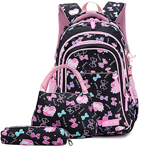 Neusky Schulrucksack Schulranzen Schultasche Sports Rucksack Freizeitrucksack Daypacks Backpack für Mädchen & Kinder Jugendliche mit der Großen Kapazität (Schmetterling Set)…