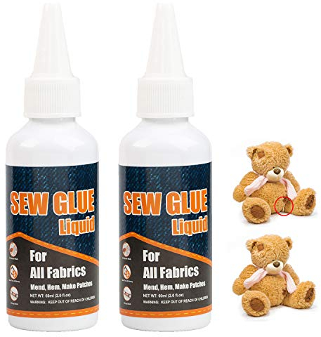 Plextone - Colla liquida per tessuti, impermeabile, trasparente, permanente (60+60ml)