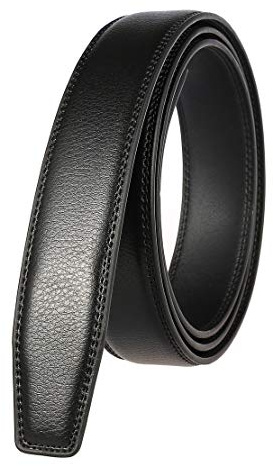 Ledergürtel ohne Schnalle, 3 cm breit, Designergürtel für Herren Gr. 110, Schwarz