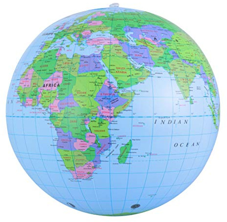 TOYANDONA Inflatable World Globe Beach Balls Blow up Globe Ball Swimming Water Pool Toys for Kids Adults Education, PVC