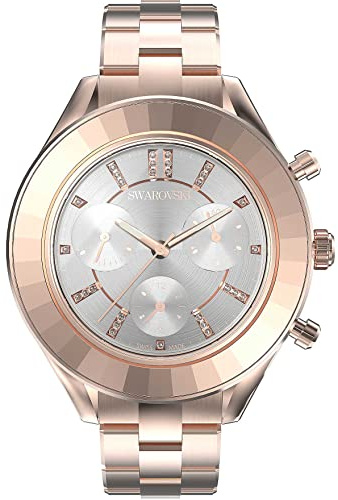 Swarovski Unisex-Adult's Octea Lux Sport Stainless Steel Swiss Quartz Watch with Metal Strap, Gold, 0 (Model: 5612194)