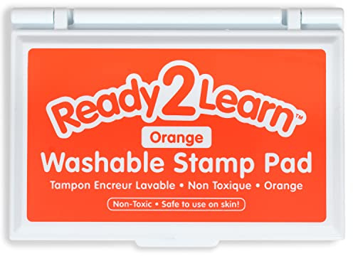 READY 2 LEARN Washable Stamp Pad | Orange | Non-Toxic | Fade Resistant | Decorate Scrapbooks, Posters and Cards