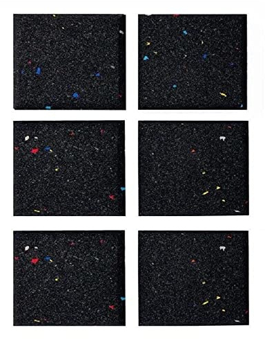 Nicoman Strapazierfähige Fitnessmatte für Laufband, hohe Dichte, Boden- und Teppichschutz, rutschfest, stoßdämpfend, 15 mm - 10 cm x 10 cm, Galaxy-Schwarz, 6 Stück