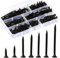 BAAB FASTENER 180PCS Wood Screws Assortment, M3.5 Black Screws Coarse Thread Self Tapping Phillips Bugle Head Drywall Screws for DIY Projects