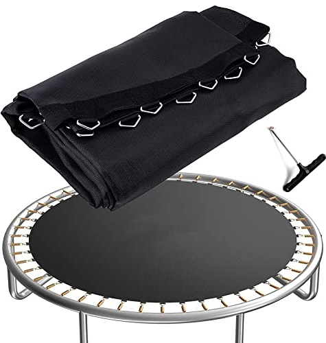 UVCMDUI Sprungtuch Sprungmatte Incl. Federspanner für Trampolin ø 183 244 305 366 396 427 457 488 cm, Trampolin Sprungtuch Springmatte Hüpfpolster Universal Sprungmatte,427cm 80 Rings