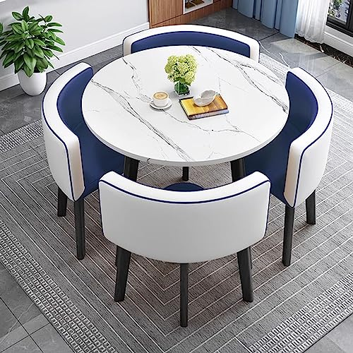 Empfangszimmer Tisch Und Stuhl, Küchen-Frühstücks-Bartisch- Und Stuhl-Set, Esstisch, Runder Tisch, Sitz Mit Weicher Rückenlehne, Moderne Möbel, Kaffeeküche, Platzsparende Möbel, Büro-Konferenztische (