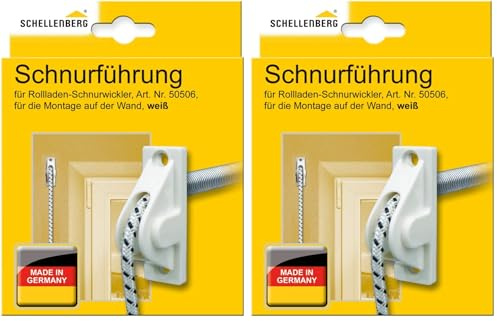 Schellenberg 11034 Guía de cuerda con muelle espiral para persianas enrollables, blanco (Paquete de 2)