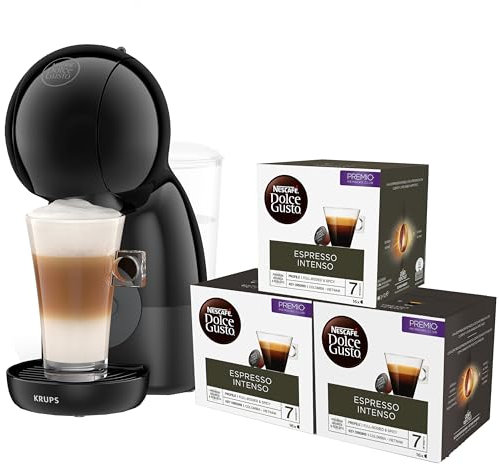 Krups Nescafé Dolce Gusto Piccolo XS KP1A3BCAS - Cafetera de cápsulas de 15 bares,0.8L capacidad, caliente en 40 s, modo eco, color negro