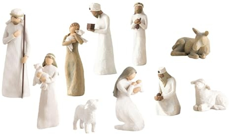 Baoblaze Weihnachtskrippe-Figuren-Set, Kunstharz-Dekoration, handgefertigt, traditionell, handbemalt, schöne Sammlung, religiöse Verzierung, 10 Stück