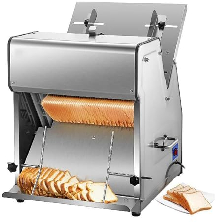 YOtat Trancheuse À Pain Commerciale 370 W, Tranche De Jambon De 15 Mm, Trancheuse À Viande Électrique pour Pain Fait Maison, Fruits Et Légumes, Trancheuse pour Restaurant