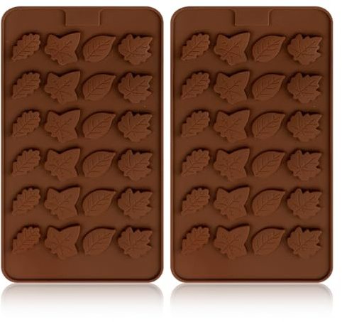 GLADFRESIT Chocolate Mould 2PCS Leaf Silicone Moulds Non-Stick Chocolate Baking Molds Tiny Leaves Various Shape Mold for Chocolate Candy Ice Cubes Jelly