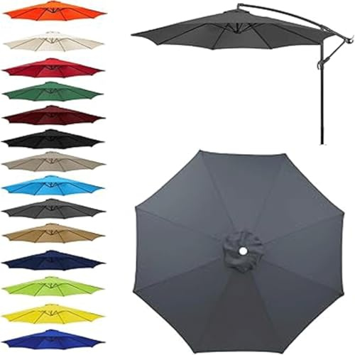 SDNAM Sonnenschirm Ersatzbezug 3m 6 Streben Ampelschirm Bezug Wasserdicht Schirmbezug Sonnenschirm Ersatzteile für Balkon Garten Pool und Strand