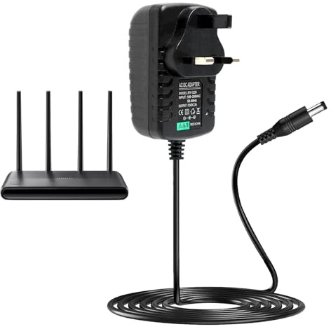 12V 3A Power Adapter UK Plug 36W 100-240 AC to DC Transformer | LED Strip Lights Overheat and Output Short Circuit Protection Plug and Play Design for Monitoring System Router Humidifier
